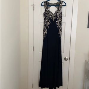 Black Open Back Prom Dress